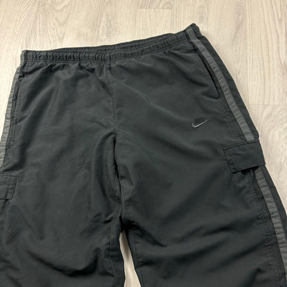 VINTAGE Y2K NIKE CARGO BAGGY TRACKSUIT BOTTOMS BLACK / GREY