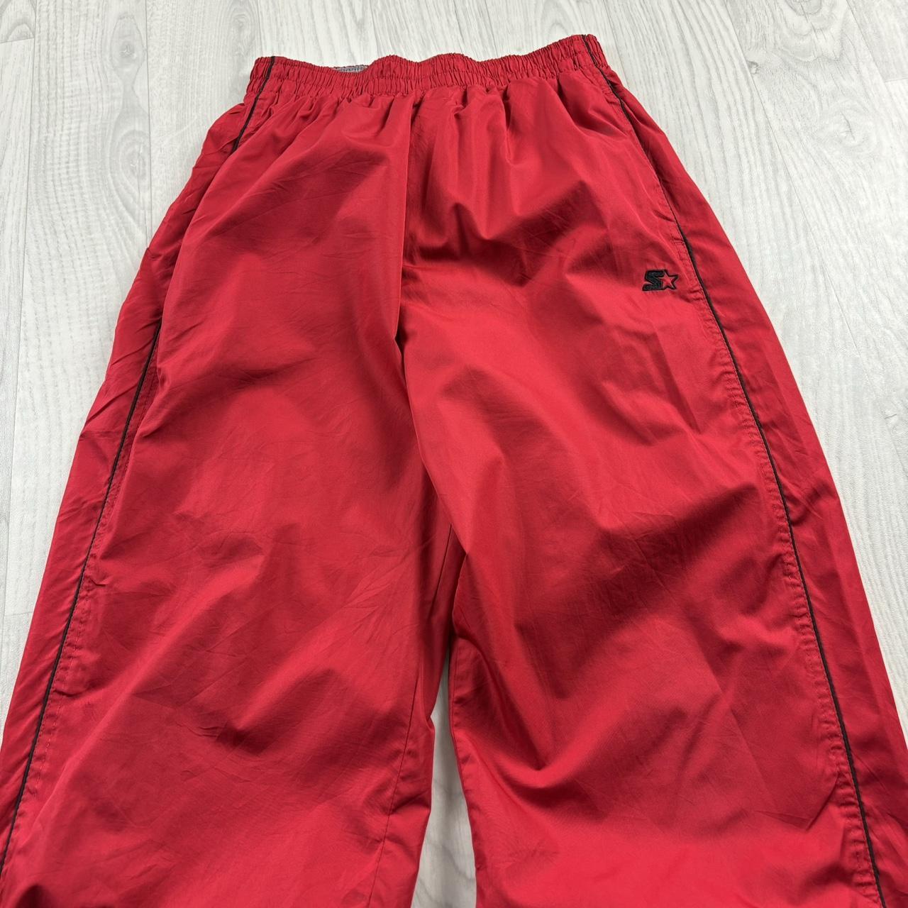 VINTAGE Y2K STARTER BAGGY TRACKSUIT BOTTOMS RED
