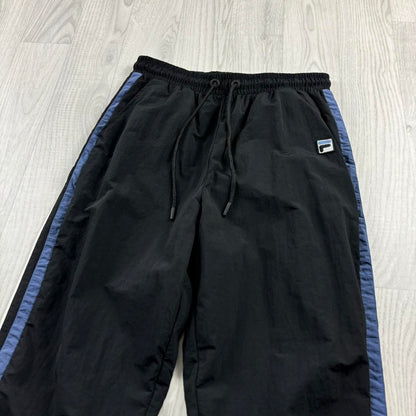 VINTAGE Y2K FILA STRAIGHT LEG BAGGY TRACKSUIT BOTTOMS BLACK