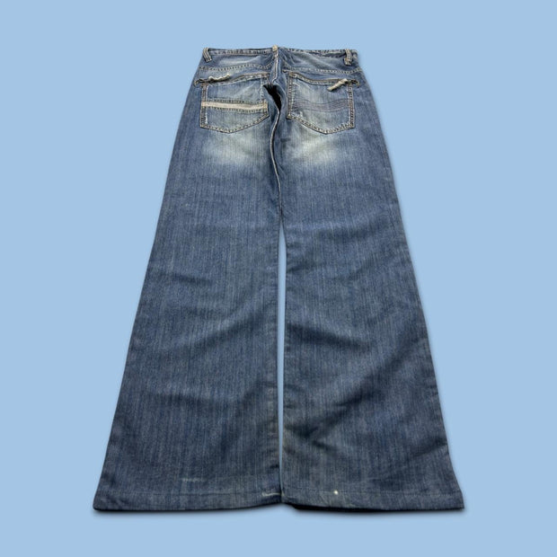 VINTAGE Y2K BAGGY BOOTCUT JEANS BLUE