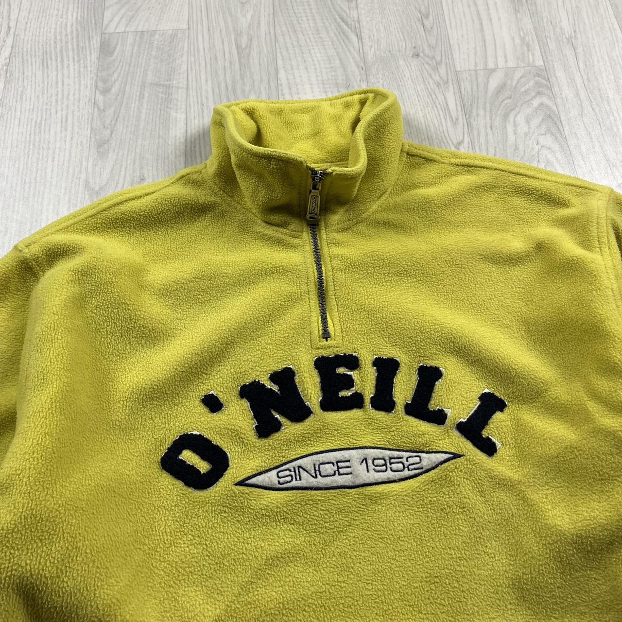 VINTAGE Y2K O’NEILL SPELL OUT QUARTER ZIP FLEECE SWEATSHIRT YELLOW