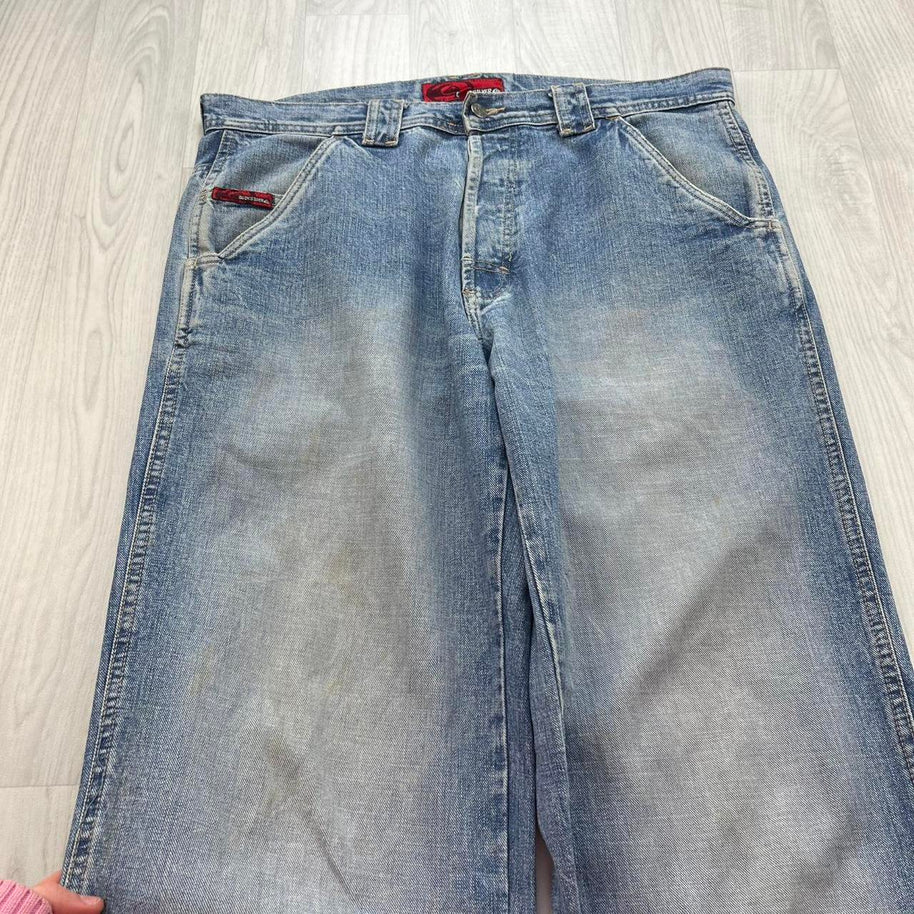 VINTAGE Y2K QUIKSILVER BAGGY WIDE LEG JEANS BLUE