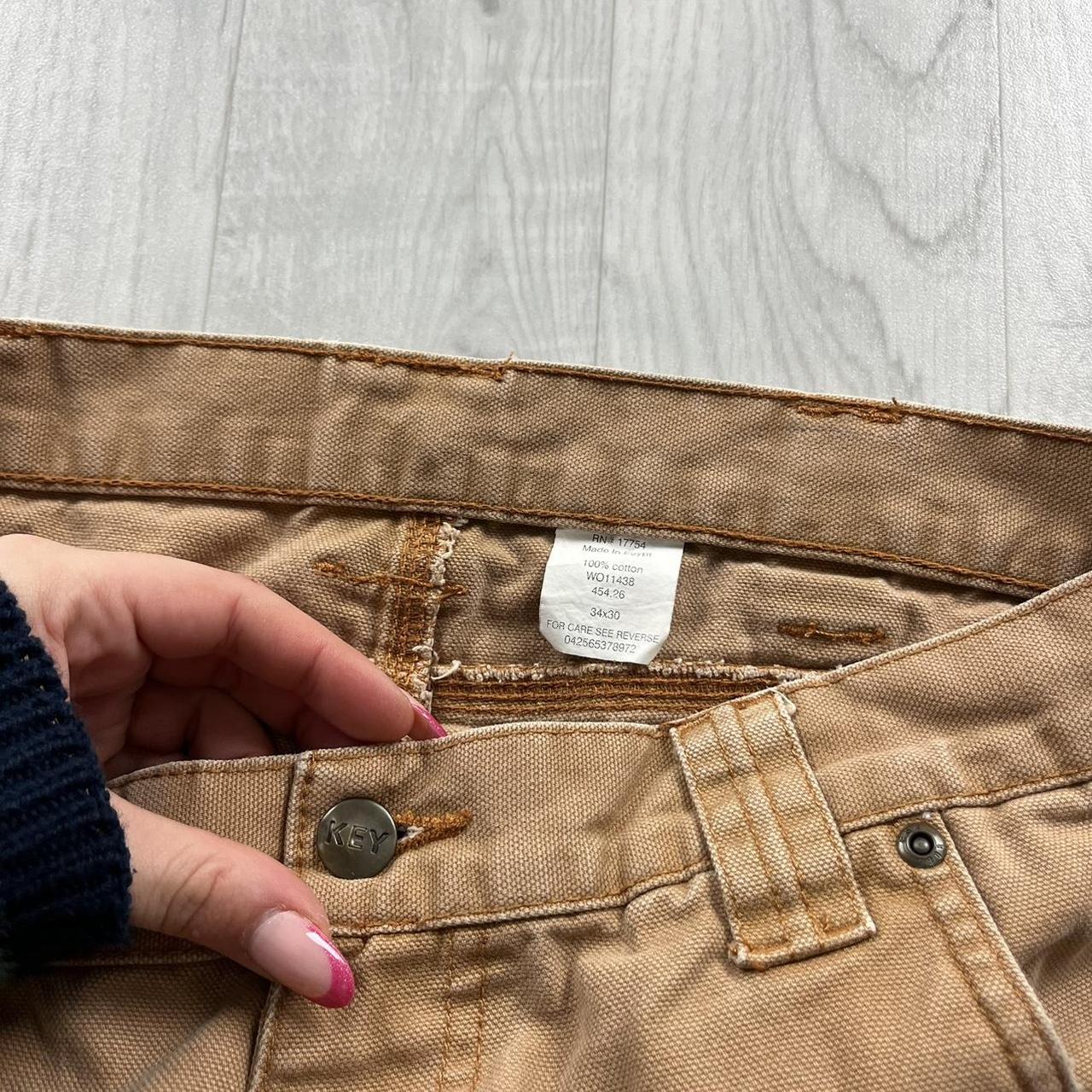 VINTAGE KEY BAGGY STRAIGHT LEG CARPENTER JEANS TAN