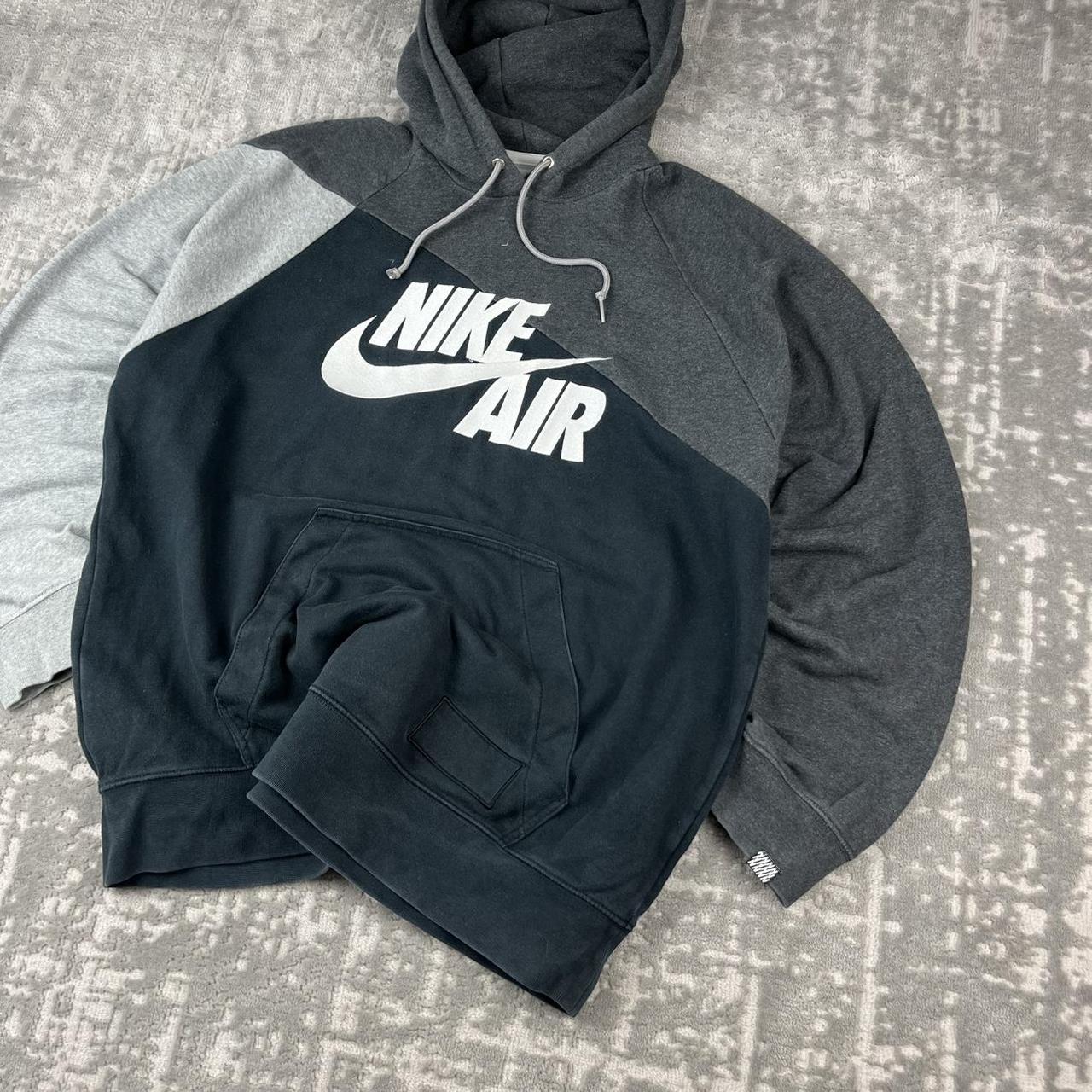 VINTAGE Y2K NIKE AIR SPELL OUT HOODIE BLACK / GREY