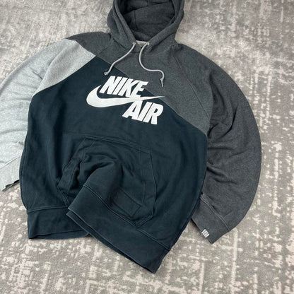 VINTAGE Y2K NIKE AIR SPELL OUT HOODIE BLACK / GREY