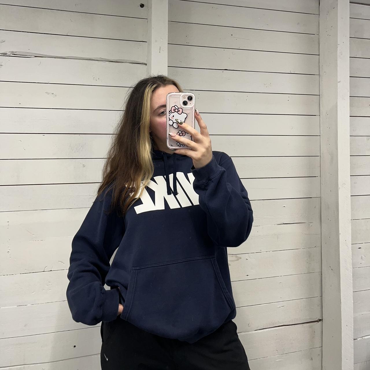 VINTAGE Y2K NIKE SPELL OUT HOODIE NAVY