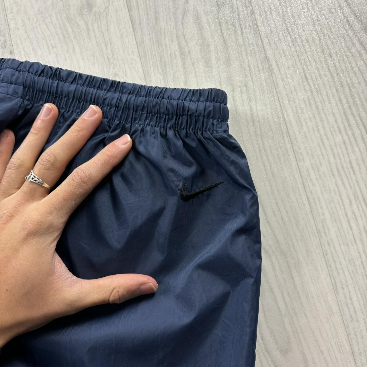 VINTAGE 90s NIKE BAGGY SHELL TRACKSUIT BOTTOMS NAVY BLUE
