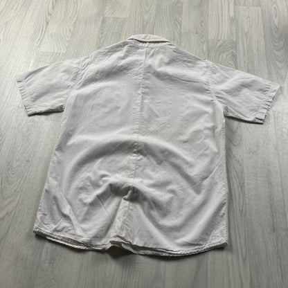 VINTAGE Y2K TEDDY SMITH SHORT SLEEVE SHIRT WHITE