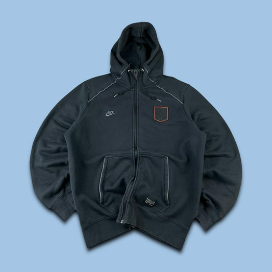 VINTAGE Y2K NIKE NETHERLANDS ZIP UP SPORTY HOODIE BLACK