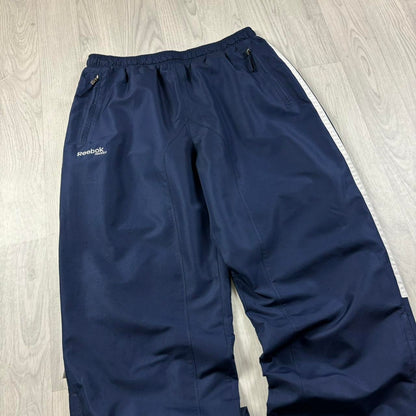 VINTAGE Y2K REEBOK HOCKEY BAGGY TRACKSUIT BOTTOMS NAVY
