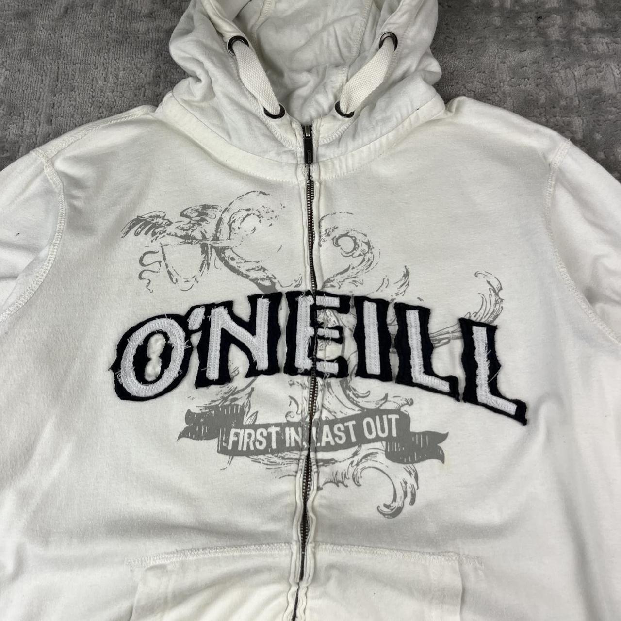 VINTAGE Y2K ONEILL SPELL OUT HOODIE WHITE