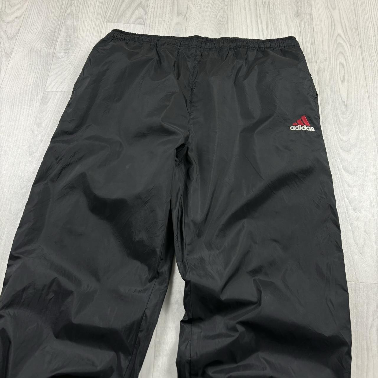 VINTAGE 90s ADIDAS BAGGY TRACKSUIT BOTTOMS BLACK