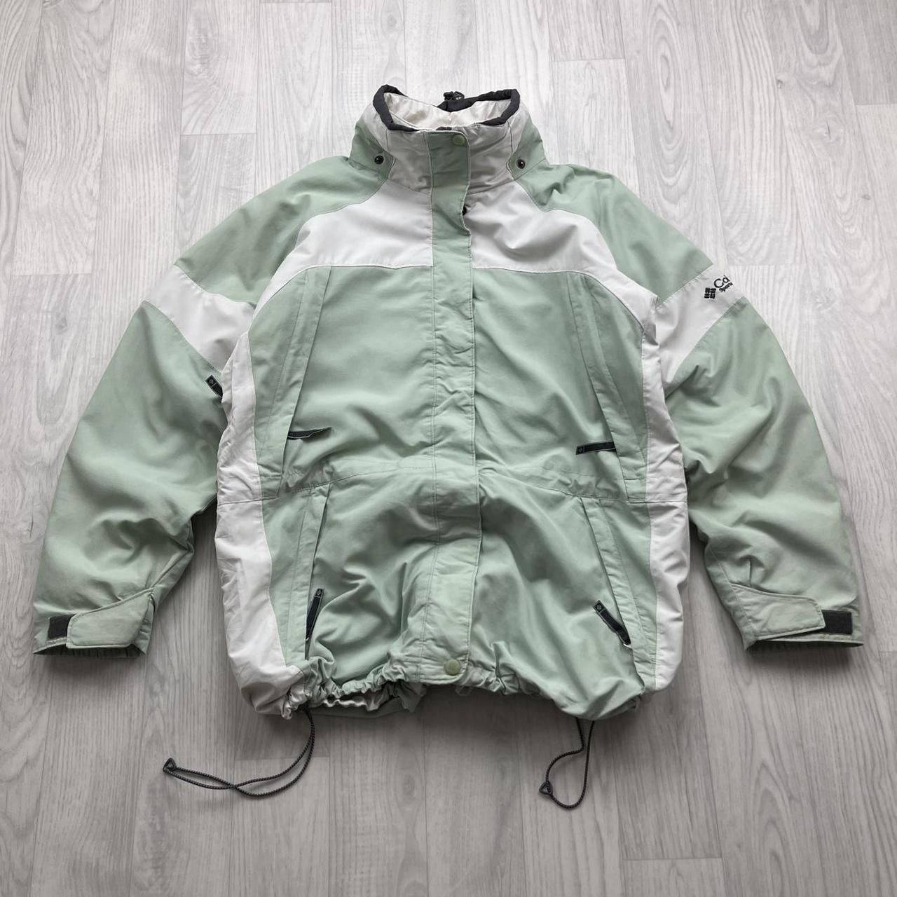 VINTAGE 00s COLUMBIA TECHNICAL UTILITY JACKET GREEN WHITE