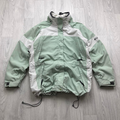 VINTAGE 00s COLUMBIA TECHNICAL UTILITY JACKET GREEN WHITE