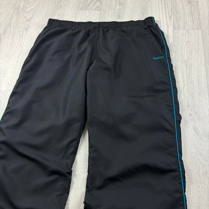 VINTAGE Y2K REEBOK LOW RISE BAGGY TRACKSUIT BOTTOMS BLACK