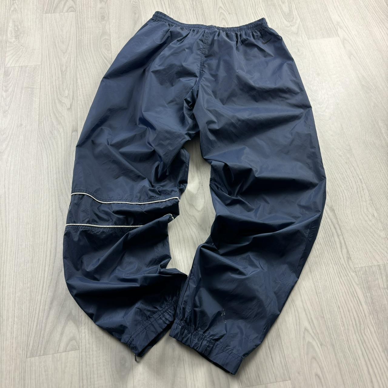 VINTAGE 90s NIKE BAGGY SHELL TRACKSUIT BOTTOMS NAVY BLUE