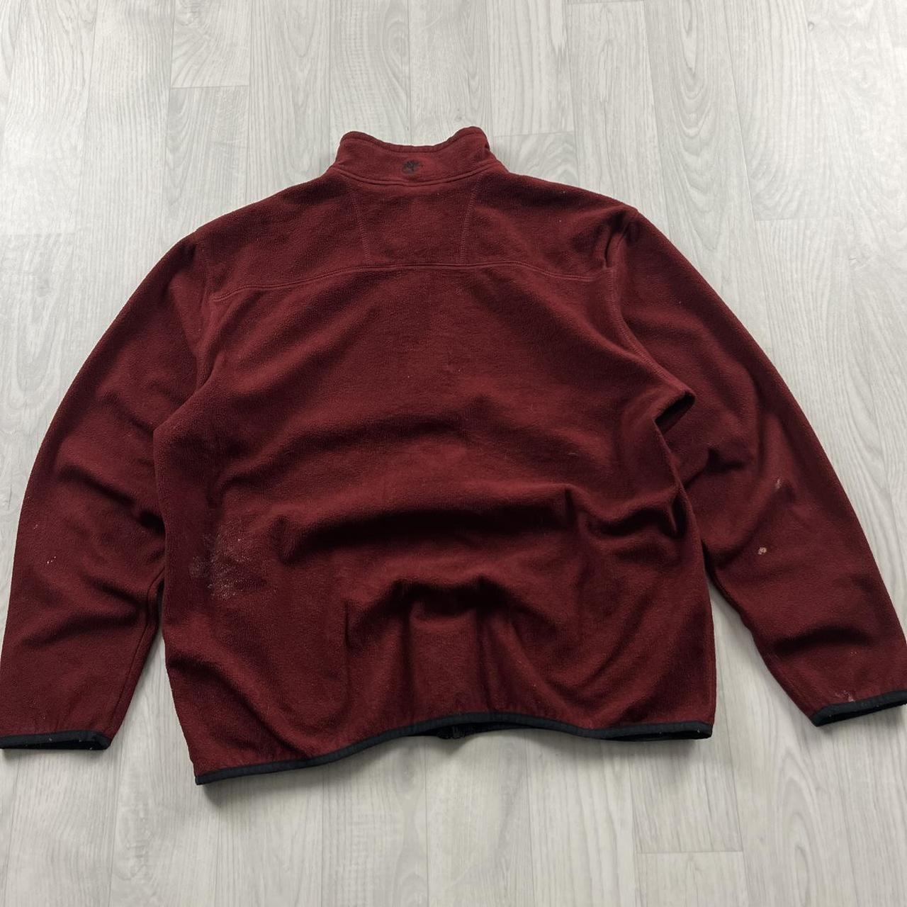 VINTAGE Y2K TIMBERLAND ZIP UP FLEECE BURGUNDY