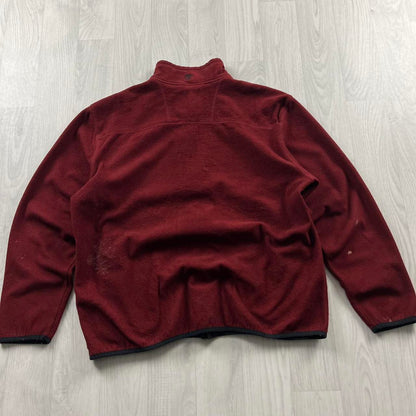 VINTAGE Y2K TIMBERLAND ZIP UP FLEECE BURGUNDY