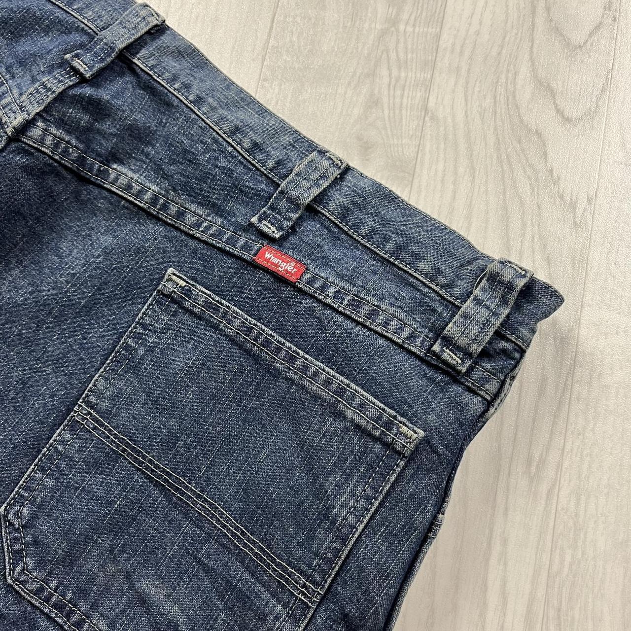 VINTAGE 00s WRANGLER BAGGY LOOSE CARPENTER JORTS BLUE