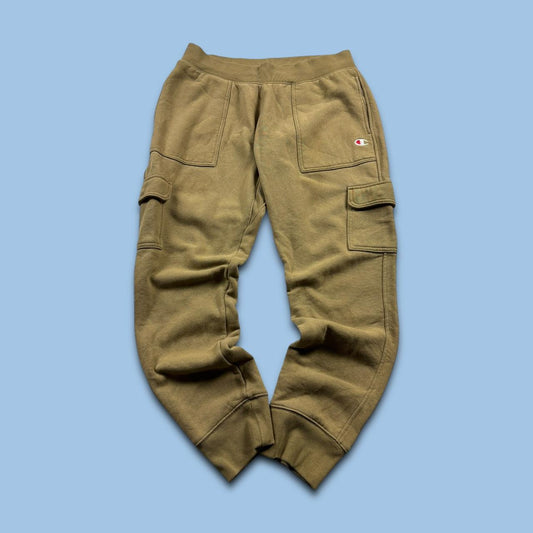 CHAMPION REVERSE WEAVE BAGGY CARGO COTTON SWEATPANTS BEIGE