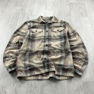 VINTAGE 00s PATAGONIA CHECKERED LONG SLEEVE BUTTON UP FLANNEL SHIRT BEIGE