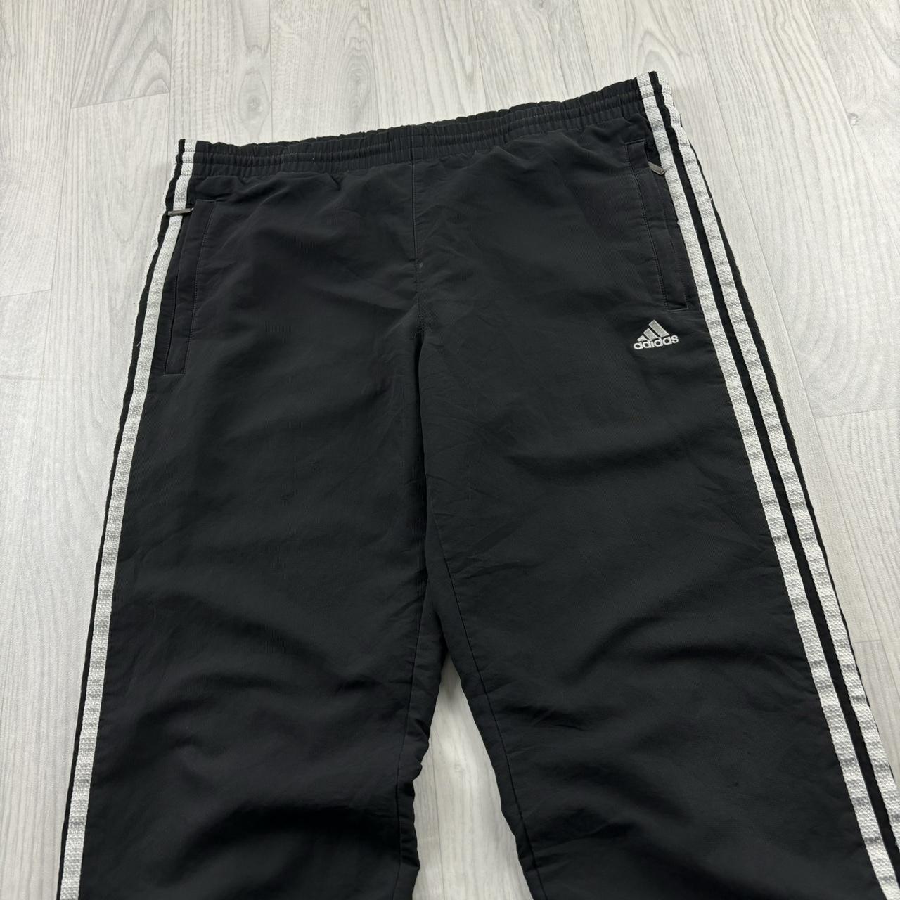 VINTAGE Y2K ADIDAS BAGGY TECHNICAL TRACKSUIT BOTTOMS BLACK