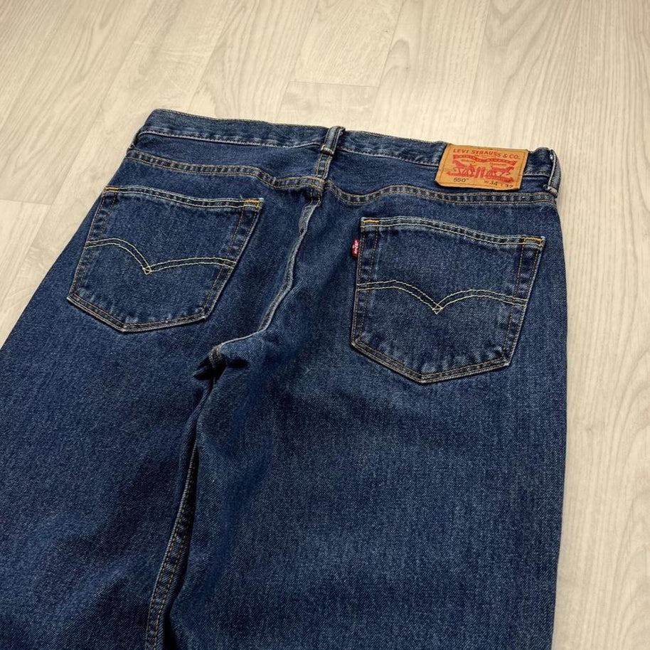 VINTAGE 00s LEVIS 550 BAGGY JEANS NAVY BLUE
