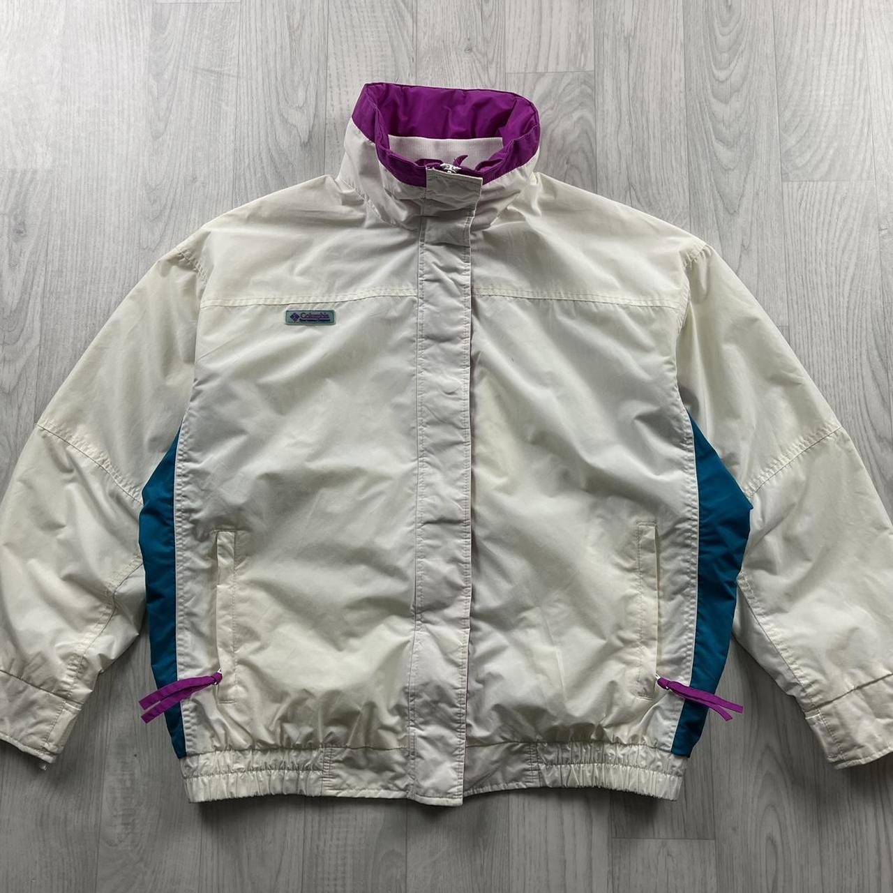 VINTAGE 00s COLUMBIA LIGHTWEIGHT BOMBER JACKET WHITE PINK
