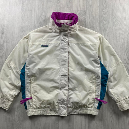VINTAGE 00s COLUMBIA LIGHTWEIGHT BOMBER JACKET WHITE PINK