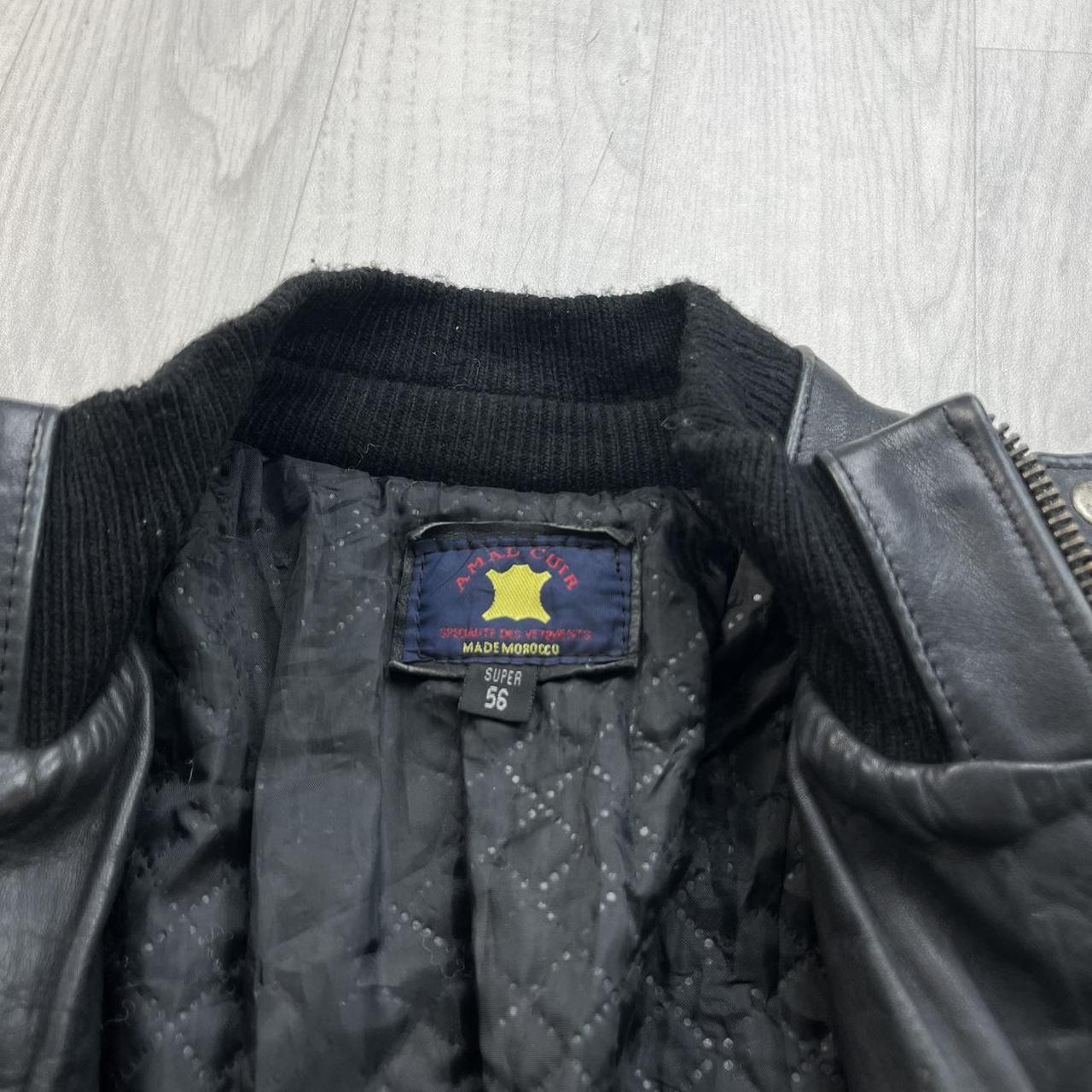 VINTAGE Y2K LEATHER BOMBER JACKET BLACK