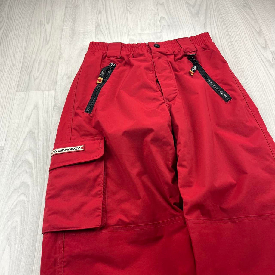 VINTAGE Y2K RIP CURL BAGGY SKI PANTS SALOPETTES RED