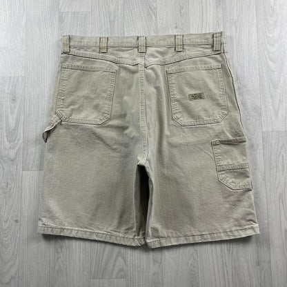 VINTAGE WRANGLER BAGGY CARPENTER JORTS CREAM (38w)