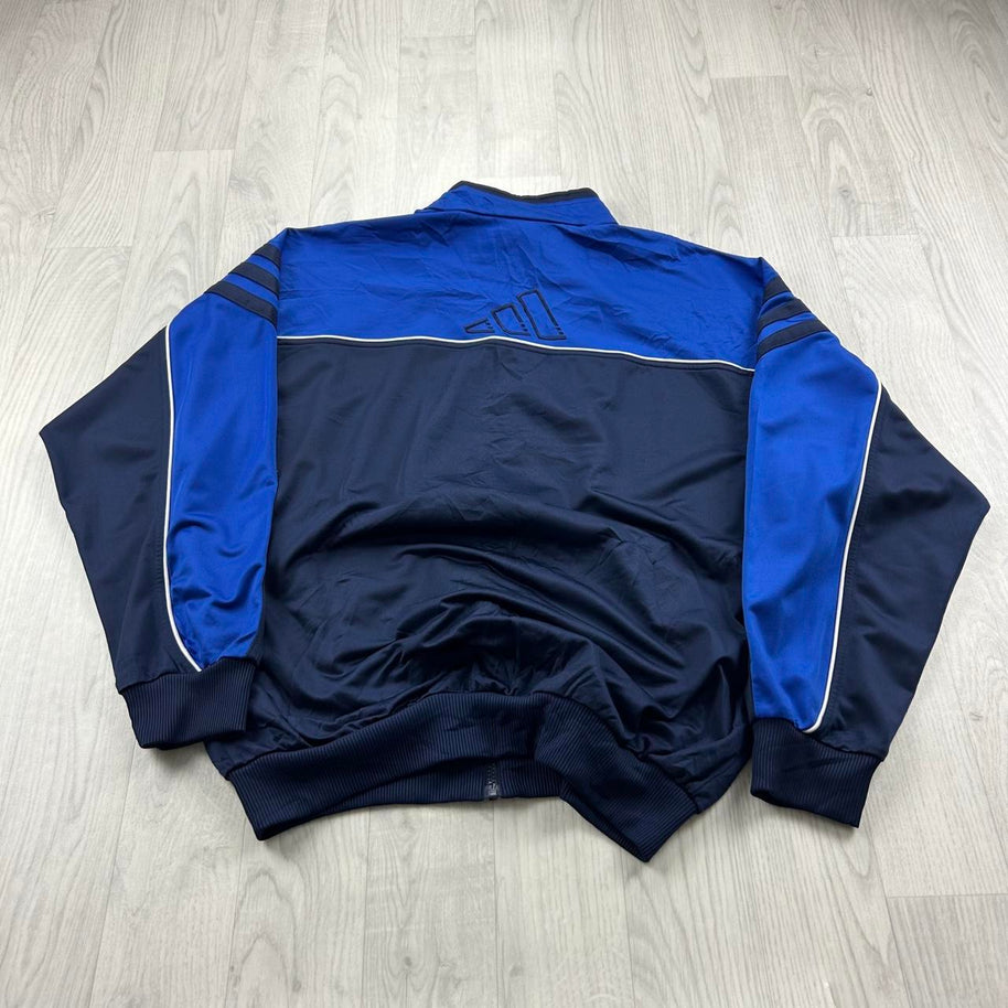 VINTAGE 90s ADIDAS ZIP UP TRACK JACKET NAVY / BLUE