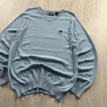 VINTAGE Y2K CHAPS KNITTED JUMPER BLUE