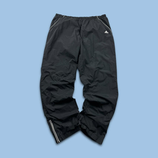 VINTAGE Y2K ADIDAS BAGGY LOW RISE TRACKSUIT BOTTOMS BLACK