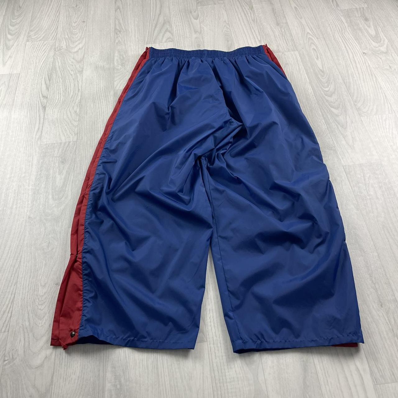 VINTAGE 90s NIKE WIDE LEG TRACKSUIT BOTTOMS BLUE / RED (XXL)