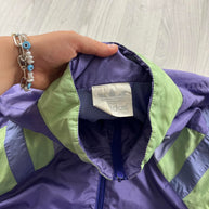 VINTAGE 90s ADIDAS FUNKY WINDBREAKER SHELL JACKET PURPLE