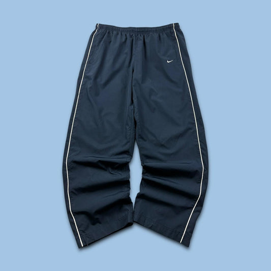 VINTAGE Y2K NIKE WIDE LEG BAGGY TRACKSUIT BOTTOMS NAVY