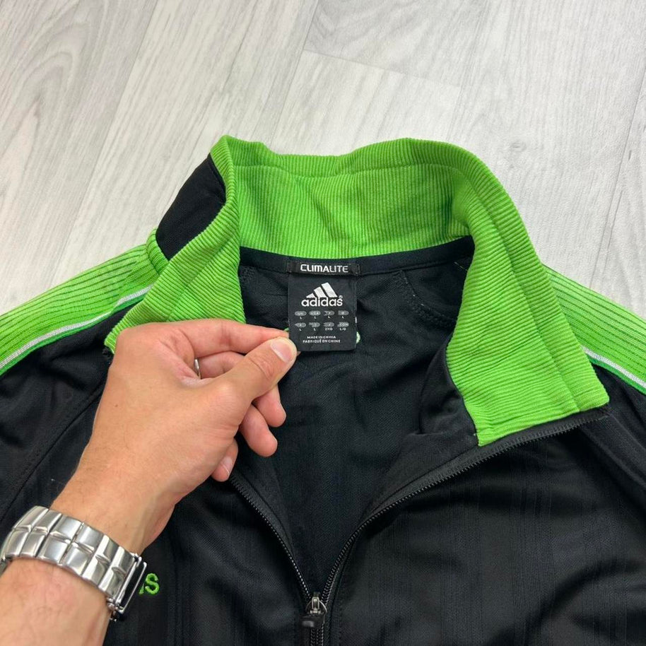 VINTAGE Y2K ADIDAS TRACK JACKET BLACK / GREEN