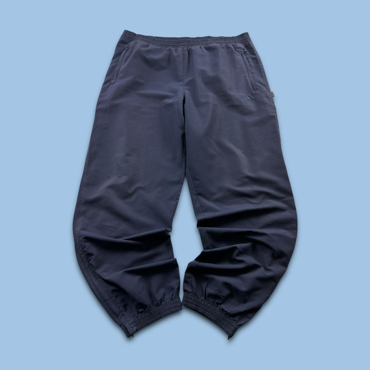 VINTAGE Y2K ADIDAS BAGGY TRACKSUIT BOTTOMS NAVY