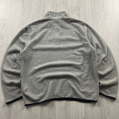 VINTAGE Y2K NAUTICA QUARTER ZIP FLEECE SWEATSHIRT GREY