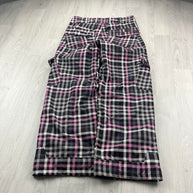 VINTAGE Y2K TRESPASS BAGGY PLAID SKI PANTS SALOPETTES GREY / PINK