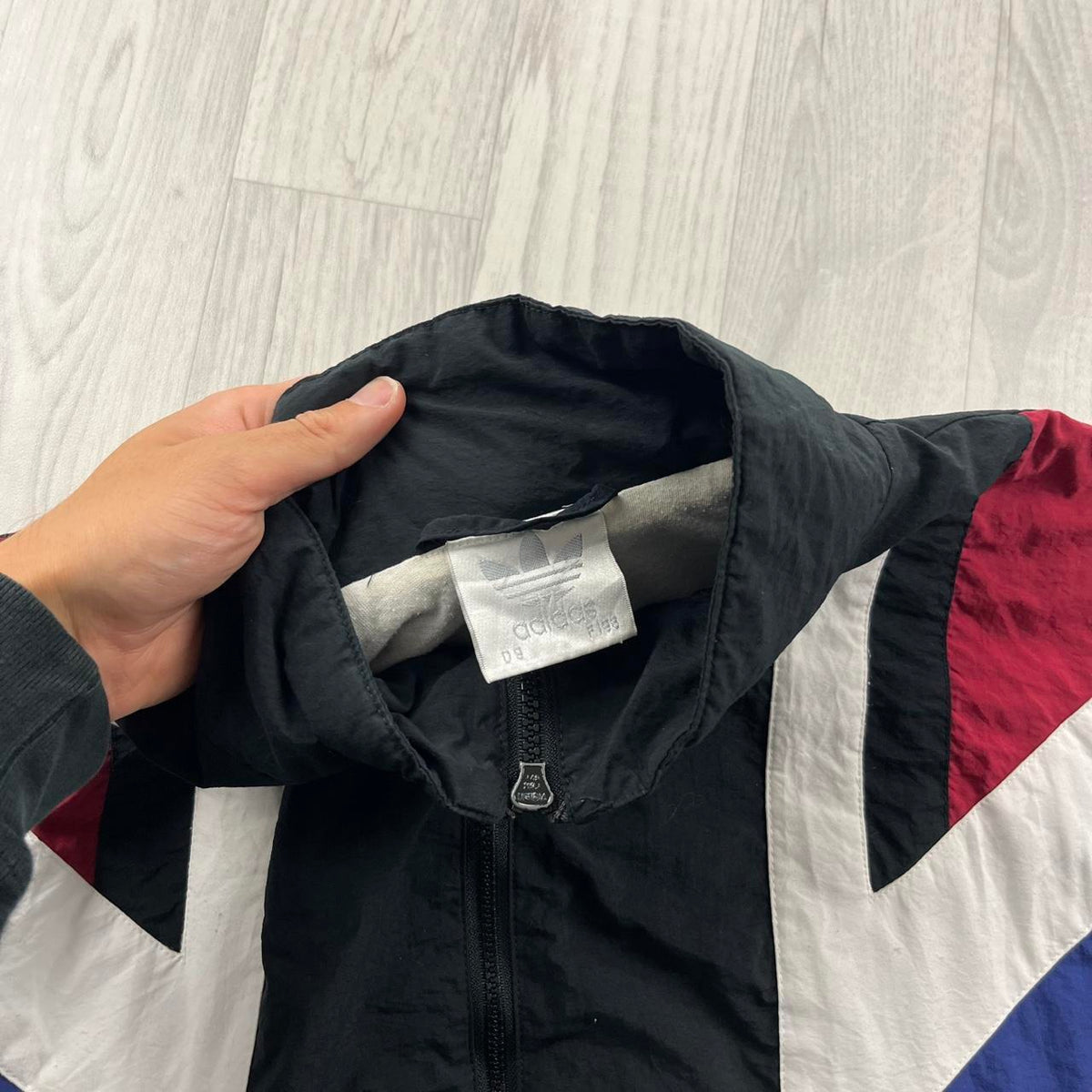 VINTAGE 90s ADIDAS PANELLED WINDBREAKER JACKET BLACK