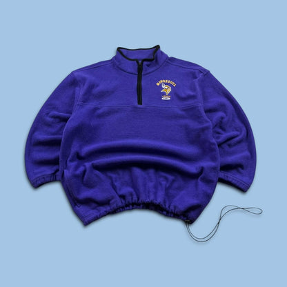 VINTAGE Y2K NFL MINNESOTA QUARTER ZIP FLEECE SWEATSHIRT PURPLE