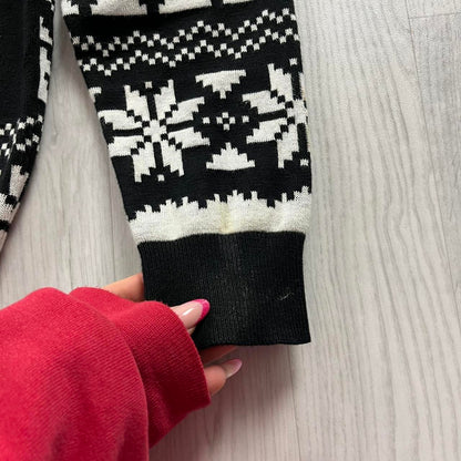 VINTAGE GUINNESS CHUNKY CHRISTMAS KNITTED JUMPER BLACK WHITE