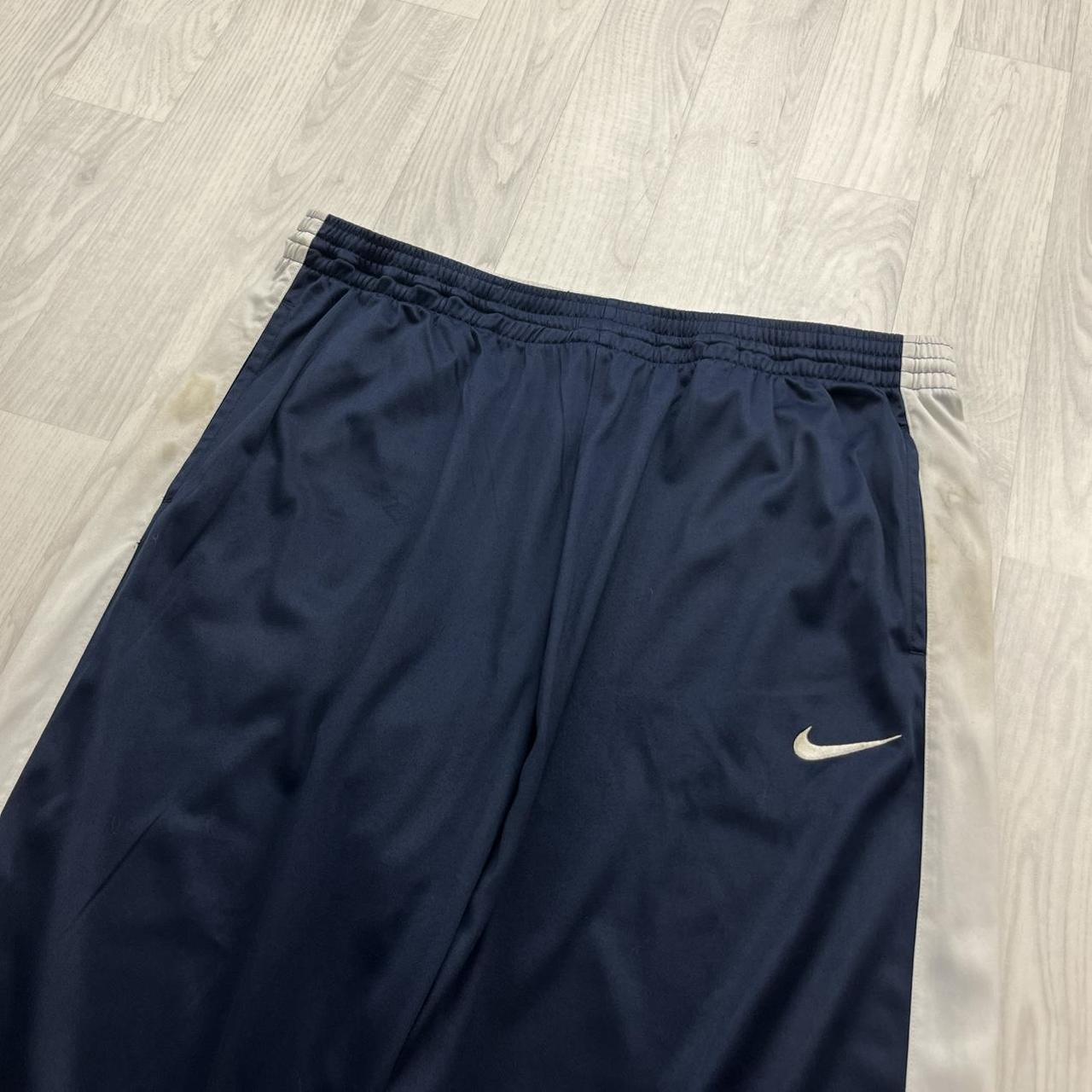 VINTAGE Y2K NIKE BASKETBALL BAGGY WIDE LEG TRACKSUIT BOTTOMS NAVY