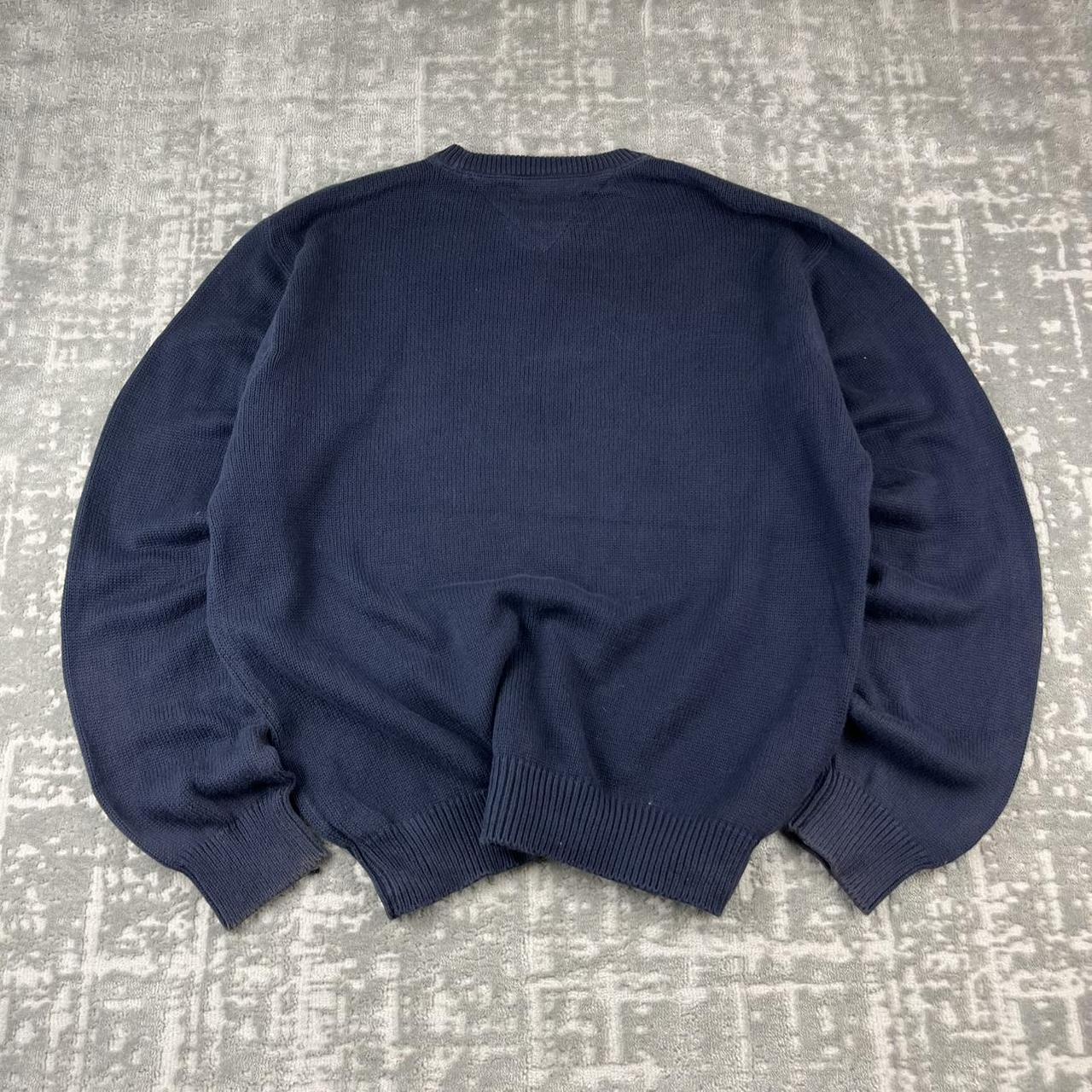 VINTAGE Y2K TOMMY HILFIGER CHUNKY ESSENTIAL KNITTED JUMPER NAVY
