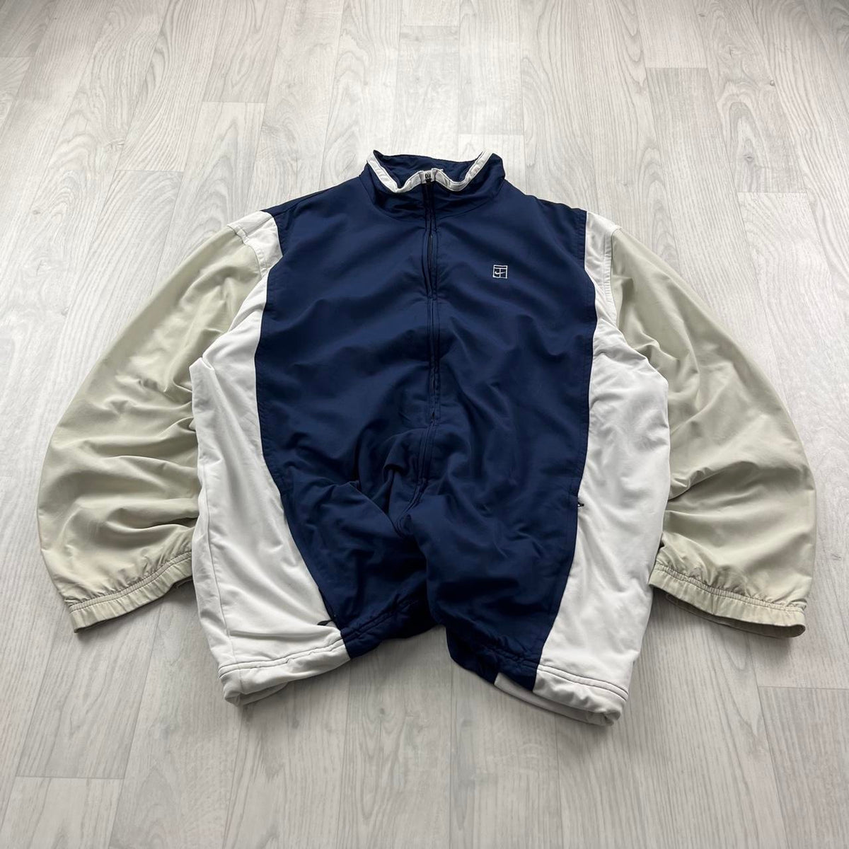 VINTAGE Y2K NIKE COURT LIGHTWEIGHT TRACK JACKET NAVY / CREAM