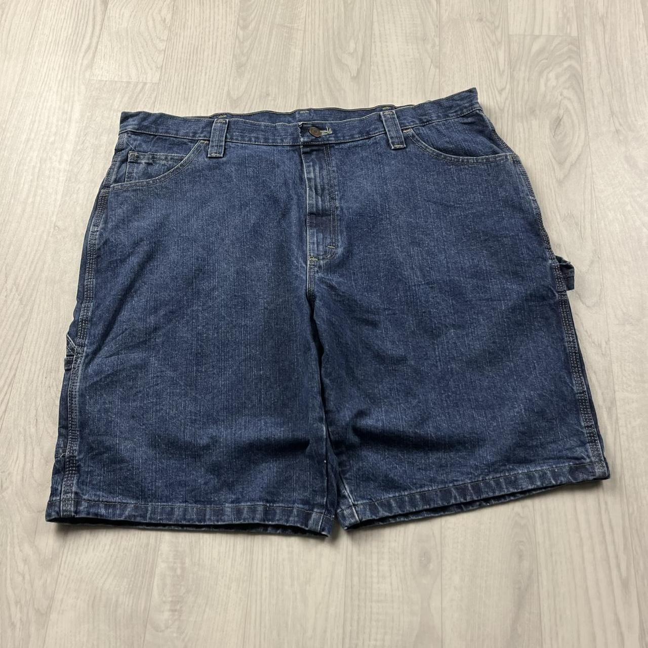 VINTAGE 00s WRANGLER BAGGY LOOSE CARPENTER JORTS NAVY