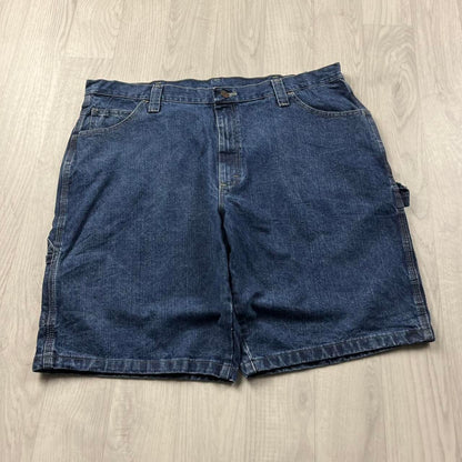 VINTAGE 00s WRANGLER BAGGY LOOSE CARPENTER JORTS NAVY